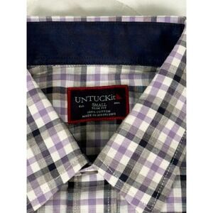 NWT UNTUCKit Slim Fit Long Sleeve Shirt Mens Small Button Up Checkered‎ Cotton